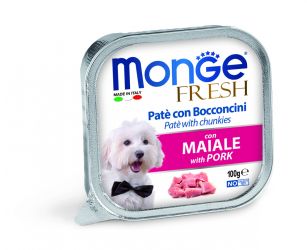 Monge Dog Fresh paté húsdarabokkal - sertés  100 g