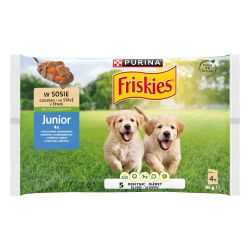 Friskies Junior szószos válogatás nedves kutyaeledel - csirkével és sárgarépával 4 x  85 g