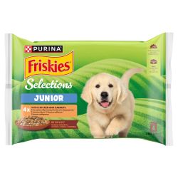 Friskies Selection Junior - nedves eledel csirkével és sárgarépával szószban 4 x  85 g