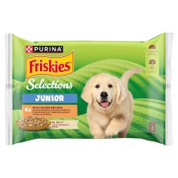 Friskies Selection Junior - nedves eledel csirkével és borsóval aszpikban 4 x  85 g