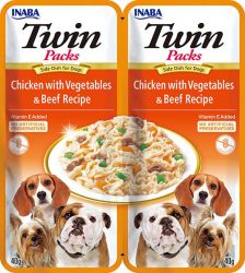 Inaba Dog Churu Twin Packs - csirke-zöldség-marha 2 x  40 g