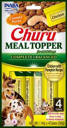 Inaba Dog Churu Meal Topper - csirke-sütőtök 4 x  14 g