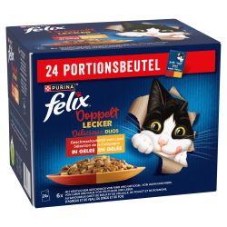 Felix Fantastic Duo Házias Válogatás - marha, bárány, pulyka, csirke 24 x  85 g