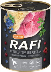 Rafi konzerv kutyáknak sonkával, marhapacallal és áfonyával  800 g
