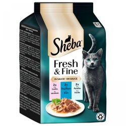 Sheba Fresh & Fine - lazac, tonhal és pisztráng szószban 6 x  50 g