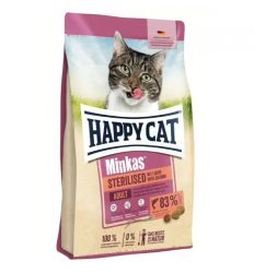 Happy Cat Minkas Sterilised Salmon - szárazeledel lazaccal macskák számára  4 kg