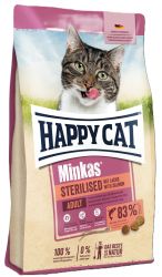 Happy Cat Minkas Sterilised Salmon - szárazeledel lazaccal macskák számára  10 kg