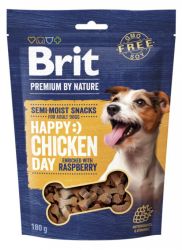 Brit Premium by Nature Snack Chicken with Raspberry - félnedves jutalomfalat csirkehús málnával kutyák számára  180 g