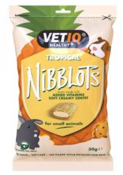 Mark&Chappell VetIQ Nibblots Tropical - trópusi gyümölcs ízesítésű falatkák kisállatoknak  30 g