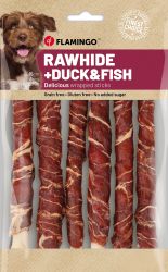 Flamingo jutalomfalat - Rawhide Stick  nyersbőr kacsáva és hallal  180 g