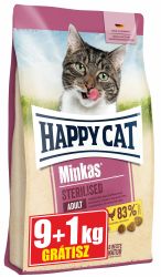 Happy Cat Minkas Sterilised Poultry - szárazeledel baromfival macskák számára 9+1 kg   10 kg