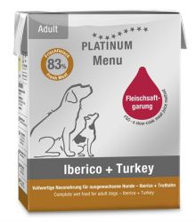Platinum Menu Iberico+Turkey - nedvestáp felnőtt kutyák számára  375 g