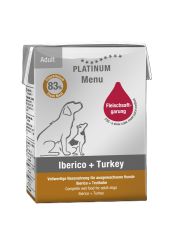 Platinum Menu Iberico+Turkey - nedvestáp felnőtt kutyák számára  185 g