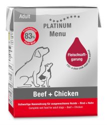 Platinum Menu Beef+Chicken - nedvestáp felnőtt kutyák számára  185 g