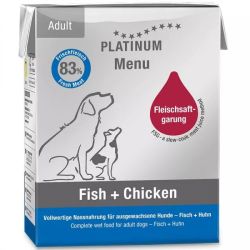 Platinum Menu Fish+Chicken - nedvestáp felnőtt kutyák számára  185 g