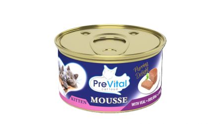 PreVital Mousse Kitten Veal - pástétom borjúval kölyökmacskák számára 85 g