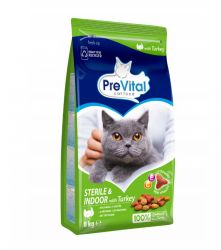 PreVital Sterile&Indoor Turkey - szárazeledel pulykával ivartalanított és lakásban tartott macskák számára  8 kg