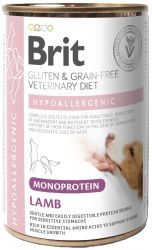 Brit Veterinary Diet Gluten & Grain-Free Hypoallergenic Monoprotein Lamb konzerv  400 g