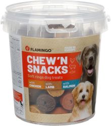 Flamingo Snack - Chew'n Snacks Soft Rings Chicken & Lamb & Salmon vegyes gyűrűk  450 g
