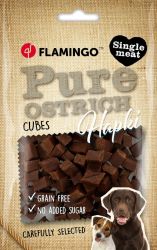 Flamingo Snack - Hapki Pure Ostrich Cubes strucchússal  85 g