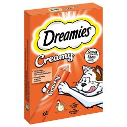 Dreamies Creamy Chicken - krémes snack csirkével macskák számára 4 x  10 g