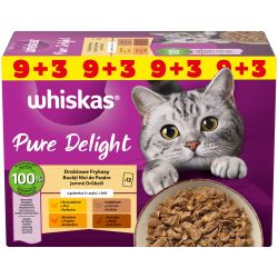 WHISKAS alutasakos eledel válogatás szárnyas ízesítésben felnőtt macskák részére 9+3 x 85 g