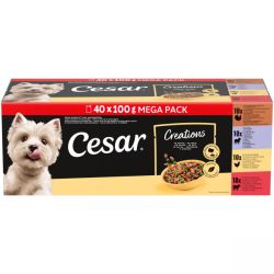 Cesar alutasakos eledel válogatás szószban (pulyka-sárgarépa, bárány-zöldség, csirke-borsó, marha-sárgarépa) 40 x  100 g
