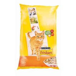 Friskies száraz macskaeledel - csirkével és hozzáadott zöldségekkel  10 kg