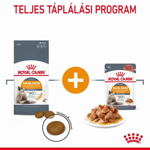 Royal Canin Hair & Skin Care - száraz táp felnőtt macskák részére a szebb szőrzetért és az egészséges bőrért  400 g