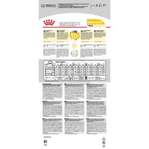 Royal Canin Medium Dermacomfort - száraz táp bőrirritációra hajlamos, közepes testű felnőtt kutyák részére  3 kg