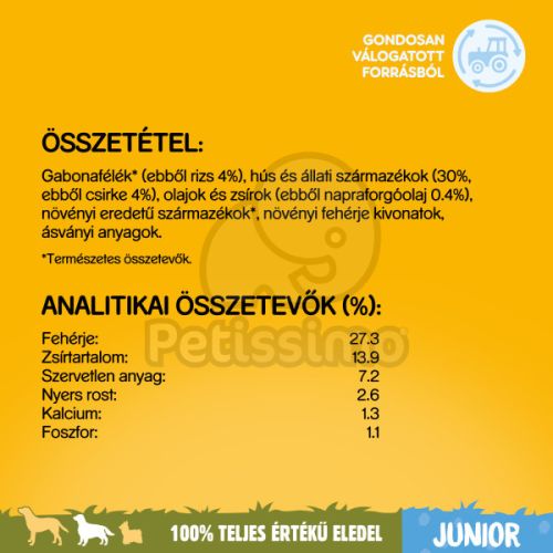 Pedigree Junior szárazeledel csirkehússal és rizzsel  15 kg