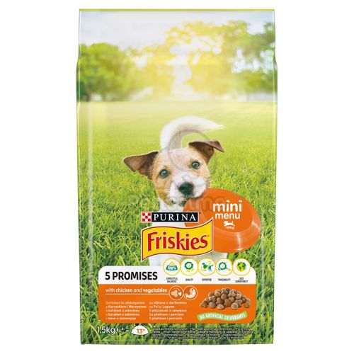 Friskies száraz kutyaeledel - Mini Menu csirkével és zöldségekkel  1.5 kg