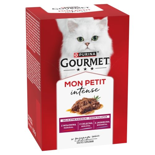 Gourmet Mon Petit Intense nedves eledel válogatás marhával, borjúval, báránnyal 6 x  50 g