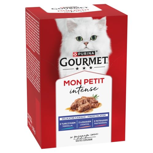 Gourmet Mon Petit Intense nedves eledel válogatás tonhallal, lazaccal, pisztránggal 6 x  50 g