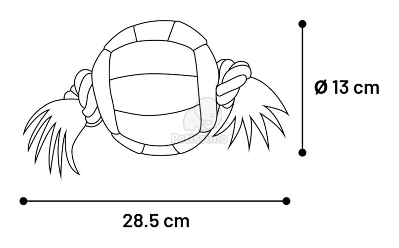 Flamingo Matchball játéklabda kötéllel  28 cm x 13 cm