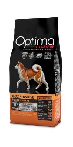 Visán Optimanova Dog Adult Sensitive Salmon & Potato  12 kg
