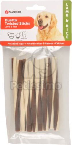 Flamingo Duetto Twisted Sticks - bárányos és rizses csavart rudak  85 g