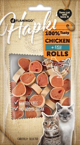 Flamingo Cat Snack - csirkés és halas tekercsek  50 g