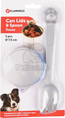 Flamingo konzerv tető és kanál  1 db