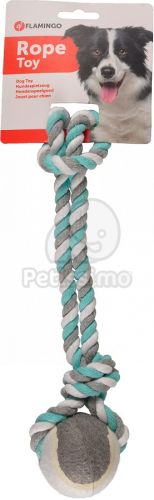 Flamingo Jim Pull Rope - kötél teniszlabdával, menta  6x40 cm