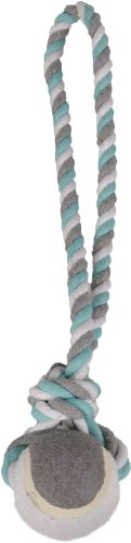 Flamingo Jim Pull Rope - kötél teniszlabdával, menta  6x40 cm