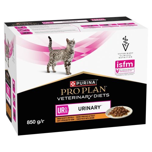 Pro Plan Veterinary Diets UR St/Ox Urinary Chicken nedves eledel macskák számára - csirkés 10 x  85 g