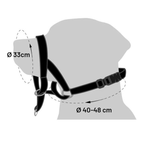 Flamingo Easy Leader szájszíj - fekete  26 cm / 32-42 cm