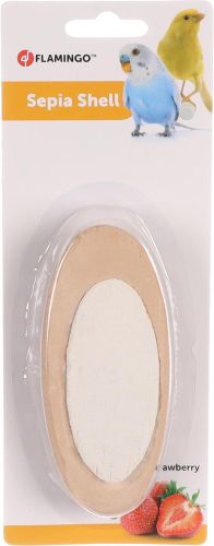 Flamingo Sepia Shell Birdie - eper ízesítésű ásványi kő madaraknak  70 g