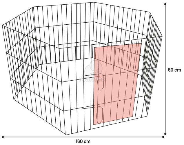 Flamingo Jax kutyaovi / kennel - fém  160x160x80 cm