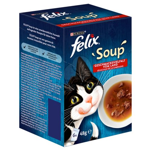 Felix Soup Time Original házias válogatás marhával, csirkével, báránnyal 6 x  48 g