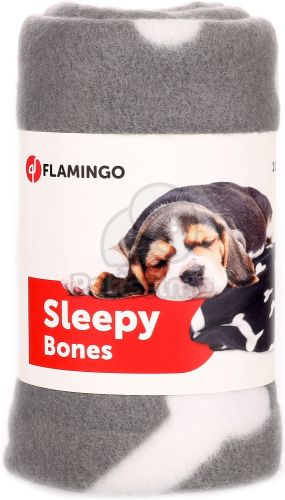 Flamingo csontmintás plüss pléd  Szürke 100x70 cm