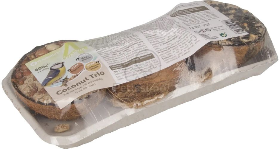 Flamingo kókuszdió madáretető magvakkal és zsírokkal 3 x  200 g