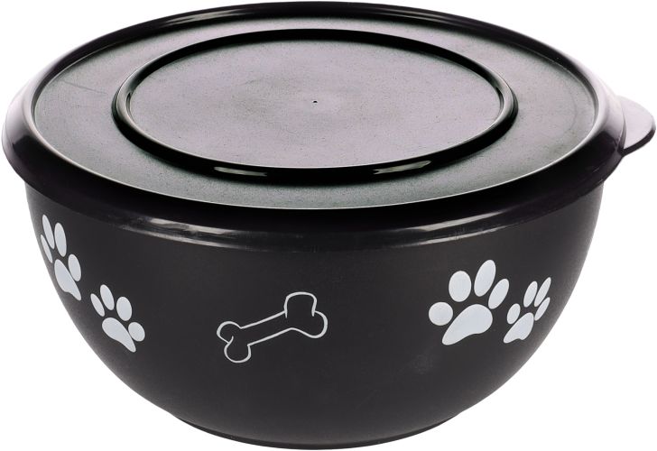 Flamingo Bella Kena fémtál tetővel kutyáknak - fekete  1250 ml