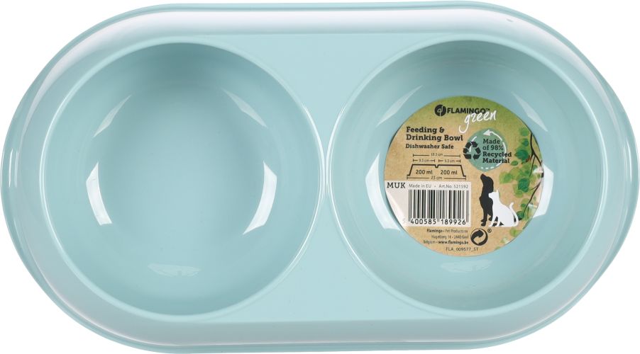 Flamingo műanyag duo tál - világoskék  2x200 ml